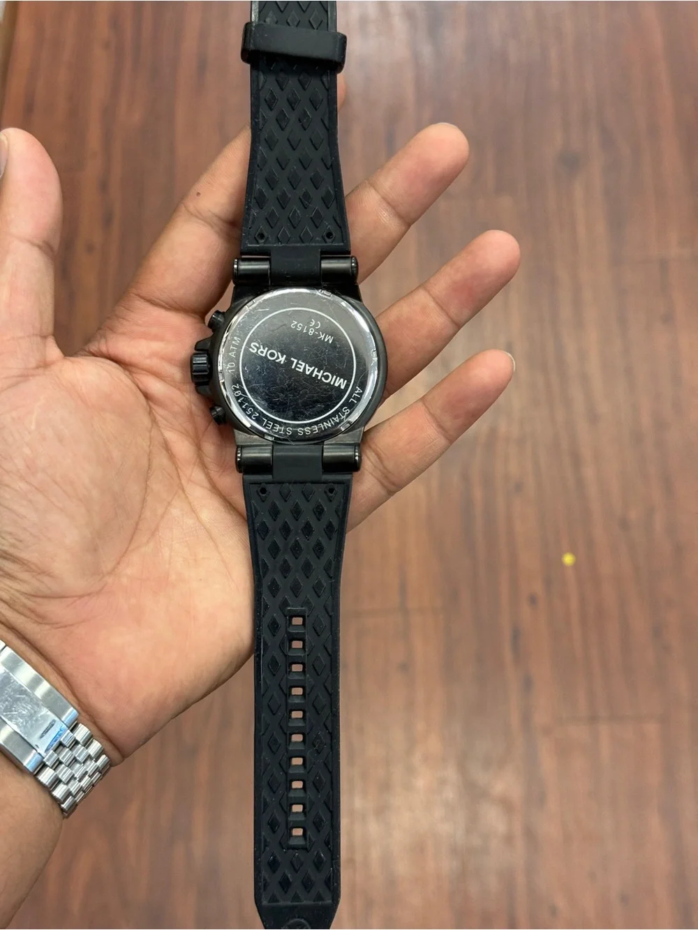 Michael Kors Matte Black Men's Chronograph reubber strap Watch